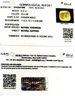 Load image into Gallery viewer, 8.32/CT Natural Yellow Sapphire With Govt Lab Certificate (34410)