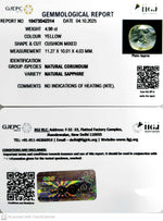 Load image into Gallery viewer, 4.98/CT Natural Yellow Sapphire With Govt Lab Certificate (12210)