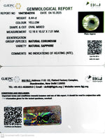 Load image into Gallery viewer, 8.44/CT Natural Yellow Sapphire With Govt Lab Certificate (16650)