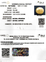 Load image into Gallery viewer, 5.73/CT Natural Yellow Sapphire With Govt Lab Certificate (2331)