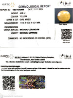 Load image into Gallery viewer, 4.88/CT Natural Yellow Sapphire With Govt Lab Certificate (2331)