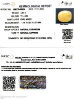 Load image into Gallery viewer, 4.95/CT Natural Yellow Sapphire With Govt Lab Certificate (2331)