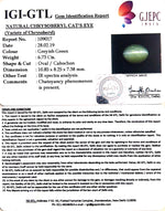 Load image into Gallery viewer, 7.48 Ratti Natural Chrysoberyl Cat's Eye With Govt. Lab Certificate-(6771)