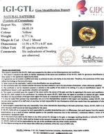 Load image into Gallery viewer, 6.77/CT Natural Yellow Sapphire With Govt Lab Certificate-56610