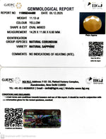Load image into Gallery viewer, 11.13/CT Natural Yellow Sapphire With Govt Lab Certificate-11006D44480