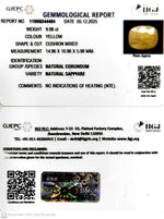 Load image into Gallery viewer, 9.98/CT Natural Yellow Sapphire With Govt Lab Certificate-11006D44484