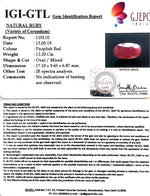 Load image into Gallery viewer, 13.56 Ratti Natural Neo Burma Ruby with Govt Lab Certificate-(3441)