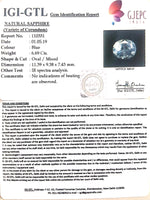 Load image into Gallery viewer, 6.69/CT Natural Blue Sapphire with Govt Lab Certificate (45510)