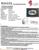 Load image into Gallery viewer, 5.12/CT Natural White Sapphire with Govt Lab Certificate-111445