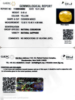 Load image into Gallery viewer, 8.45/CT Natural Yellow Sapphire With Govt Lab Certificate-11388D46082