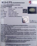 Load image into Gallery viewer, 3.13/CT Natural Chrysoberyl Cat's Eye with Govt. Lab Certificate (6771)