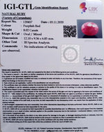 Load image into Gallery viewer, 8.90 Ratti Natural Neo Burma Ruby with Govt. Lab Certificate-(5661)