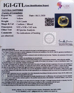 Load image into Gallery viewer, 3.14/CT Natural yellow sapphire with Govt Lab Certificate-(YELSA9W)