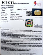 Load image into Gallery viewer, 4.52 Ratti Natural Ceylonese Yellow Sapphire with Govt Lab Certificate-(4551)