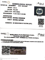 Load image into Gallery viewer, 5.55/CT Natural Yellow Sapphire With Govt Lab Certificate-12214D49577
