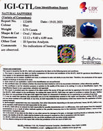 Load image into Gallery viewer, 5.73/CT Natural Blue Sapphire With Govt Lab Certified