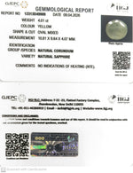 Load image into Gallery viewer, 4.01/CT Natural Yellow Sapphire With Govt Lab Certificate-12313D49909