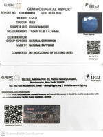 Load image into Gallery viewer, 8.57/CT Natural Blue Sapphire with Govt Lab Certificate-12313D49914