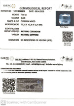 Load image into Gallery viewer, 7.60/CT Natural Blue Sapphire with Govt Lab Certificate-12313D49916
