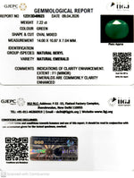 Load image into Gallery viewer, 7.22/CT Natural Panna Stone with Govt. Lab Certificate-12313D49923
