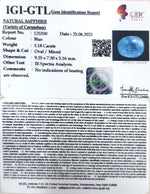 Load image into Gallery viewer, 3.18/CT Natural Ceylonese Neelam with Govt Lab Certificate-BLUSA9S