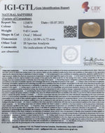 Load image into Gallery viewer, 10.48 Ratti Natural Ceylonese Yellow Sapphire with Govt Lab Certificate-(6771)