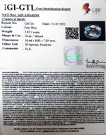 Load image into Gallery viewer, 3.82/CT Natural Aquamarine with Govt Lab Certificate-5661