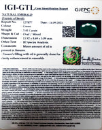 Load image into Gallery viewer, 3.41/CT Natural Panna Stone with Govt. Lab Certified (3441)