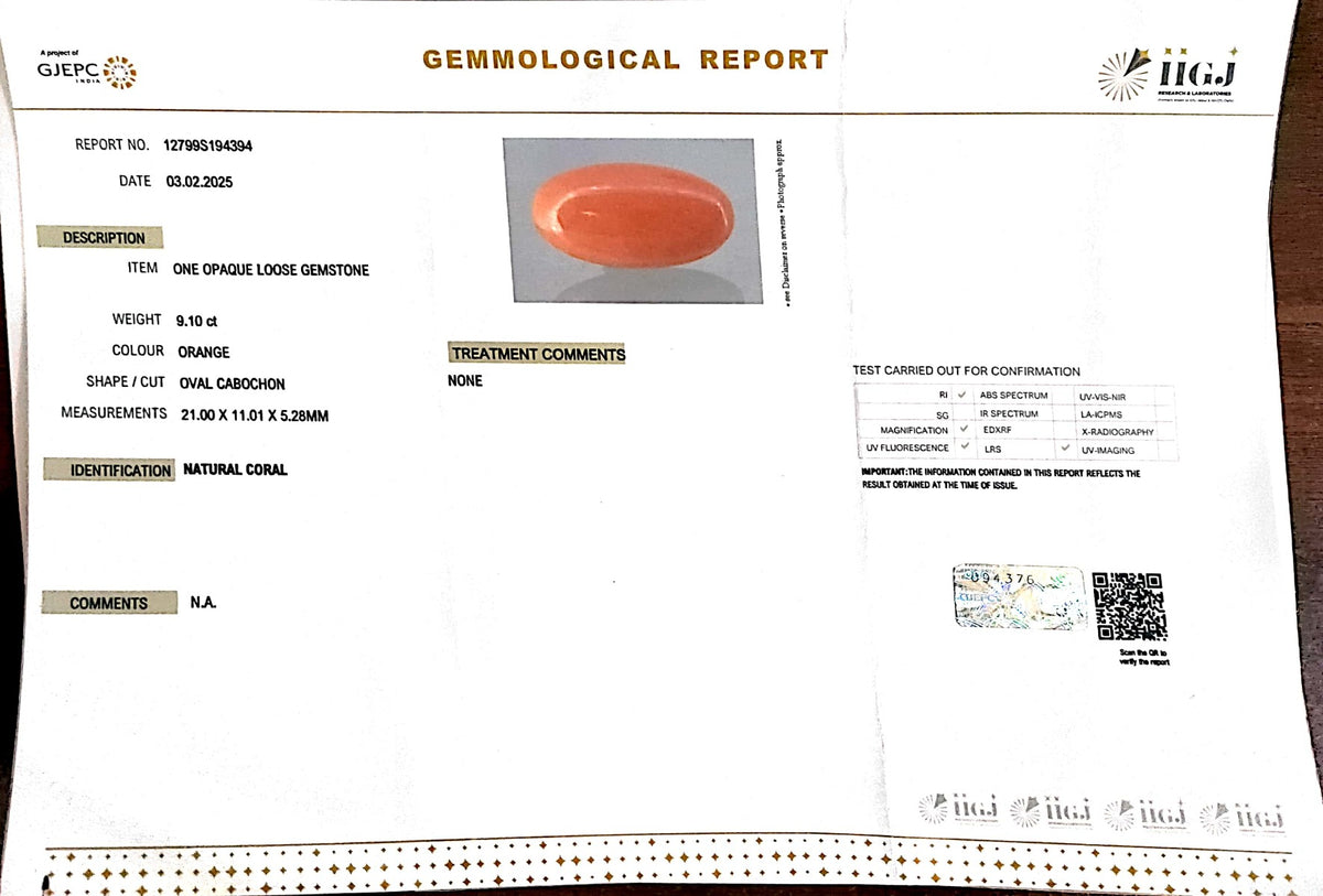 coralcoralページ 9.10/Carat Natural Japanese Red Coral-7100 | Gem Selections
