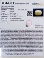 Load image into Gallery viewer, 8.56/CT Natural Yellow Sapphire with Govt Lab Certificate-(1221)