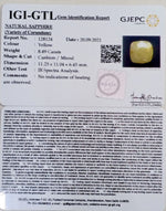 Load image into Gallery viewer, 8.49/CT Natural Yellow Sapphire with Govt Lab Certificate-(1221)