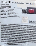 Load image into Gallery viewer, 6.45/CT Natural Ruby Stone with Govt. Lab Certificate-128405