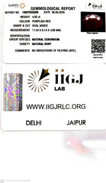 Load image into Gallery viewer, 4.93/CT Natural Ruby Stone with Govt. Lab Certificate-12927D53228