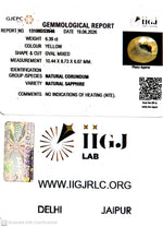 Load image into Gallery viewer, 6.39/CT Natural Yellow Sapphire With Govt Lab Certificate-13108D53946