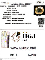 Load image into Gallery viewer, 3.16/CT Natural Yellow Sapphire With Govt Lab Certificate-13108D53951