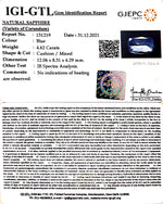 Load image into Gallery viewer, 4.62/CT Natural Blue Sapphire with Govt Lab Certificate-BLUSA9V