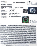 Load image into Gallery viewer, 8.58/CT Natural White Sapphire with Govt Lab Certificate-16650