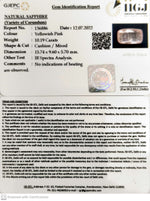 Load image into Gallery viewer, 10.19/CT Natural Pink Sapphire with Govt Lab Certificate-136886