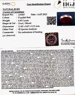 Load image into Gallery viewer, 4.93/CT Natural Indian Ruby with Govt. Lab Certificate-1221