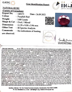 Load image into Gallery viewer, 3.80/CT Natural Indian Ruby with Govt. Lab Certificate (1221)