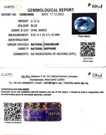 Load image into Gallery viewer, 3.12/CT Natural Blue Sapphire with Govt Lab Certificate-BLUSA9T