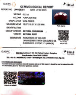 Load image into Gallery viewer, 6.52/CT Natural Indian Ruby with Govt. Lab Certificate (1221)