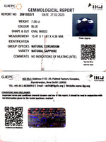 Load image into Gallery viewer, 7.56/CT Natural Blue Sapphire with Govt Lab Certificate (2331)