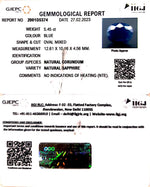 Load image into Gallery viewer, 5.45/CT Natural Blue Sapphire with Govt Lab Certificate (3441)