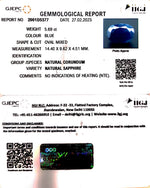 Load image into Gallery viewer, 5.69/CT Natural Blue Sapphire with Govt Lab Certificate (2331)