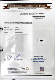 3.39/CT Natural Old Burma Ruby with IIGJ Govt. Lab Certificate-220052