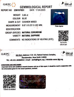 Load image into Gallery viewer, 3.86/CT Natural Blue Sapphire with Govt Lab Certificate-BLUSA9S