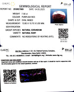 Load image into Gallery viewer, 7.56/CT Natural Indian Ruby with Govt. Lab Certificate (1221)