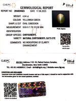 Load image into Gallery viewer, 4.94/CT Natural Chrysoberyl Cat's Eye With Govt. Lab Certificate (6771)