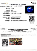 Load image into Gallery viewer, 4.97/CT Natural Blue Sapphire with Govt Lab Certificate (8991)